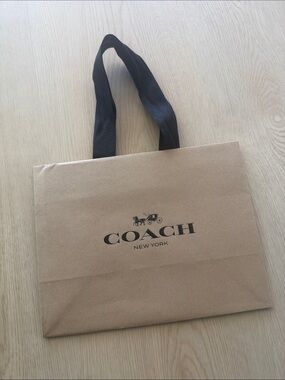 3/$20 COACH Kraft Brown Tote Bag with Black Handles